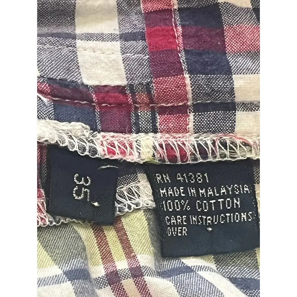 Polo by Ralph Lauren Shorts-Men Sz 35-Madras Plaid-1037